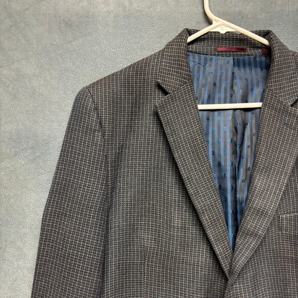 Johnston & Murphy Silk/Wool Blazer Large Tweed Geometric Grandpa Core Professor - Picture 2 of 16